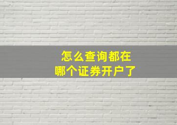 怎么查询都在哪个证券开户了