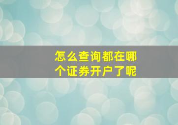 怎么查询都在哪个证券开户了呢