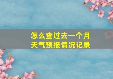 怎么查过去一个月天气预报情况记录