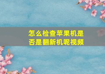 怎么检查苹果机是否是翻新机呢视频