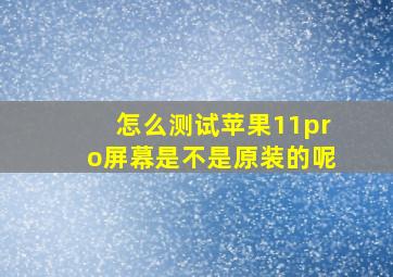 怎么测试苹果11pro屏幕是不是原装的呢