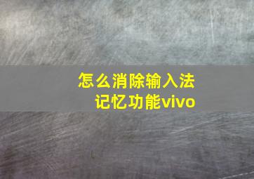 怎么消除输入法记忆功能vivo