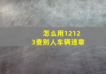 怎么用12123查别人车辆违章