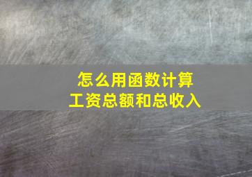 怎么用函数计算工资总额和总收入