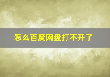 怎么百度网盘打不开了