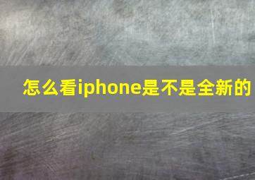 怎么看iphone是不是全新的