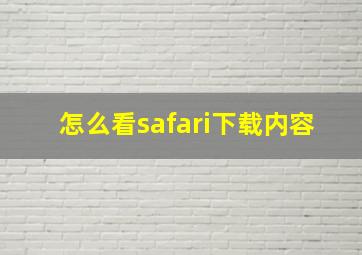 怎么看safari下载内容