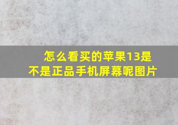 怎么看买的苹果13是不是正品手机屏幕呢图片