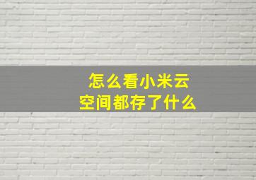 怎么看小米云空间都存了什么