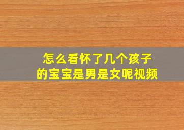 怎么看怀了几个孩子的宝宝是男是女呢视频