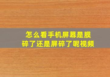 怎么看手机屏幕是膜碎了还是屏碎了呢视频