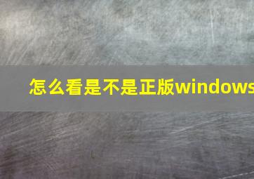 怎么看是不是正版windows