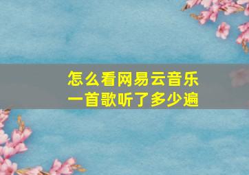 怎么看网易云音乐一首歌听了多少遍