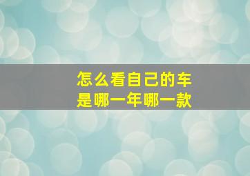 怎么看自己的车是哪一年哪一款