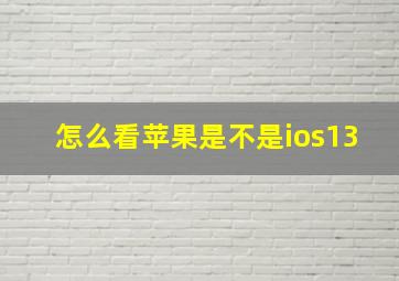 怎么看苹果是不是ios13