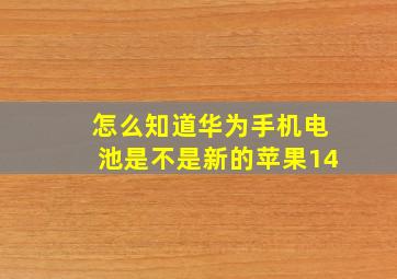 怎么知道华为手机电池是不是新的苹果14