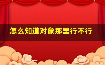 怎么知道对象那里行不行