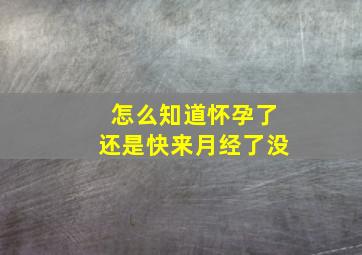 怎么知道怀孕了还是快来月经了没