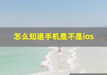 怎么知道手机是不是ios