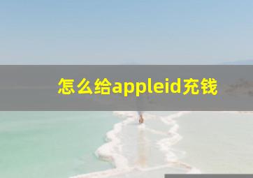 怎么给appleid充钱