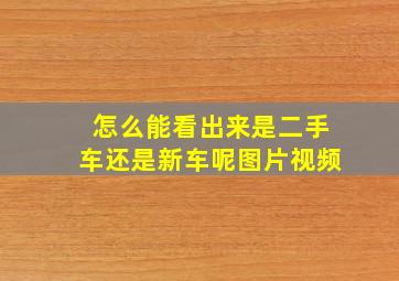 怎么能看出来是二手车还是新车呢图片视频