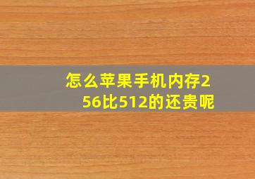 怎么苹果手机内存256比512的还贵呢