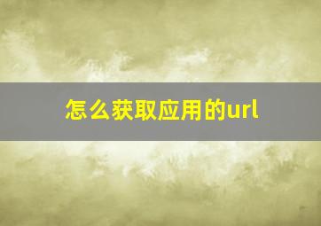 怎么获取应用的url