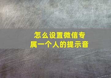 怎么设置微信专属一个人的提示音