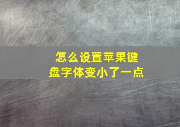 怎么设置苹果键盘字体变小了一点