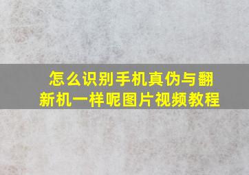 怎么识别手机真伪与翻新机一样呢图片视频教程