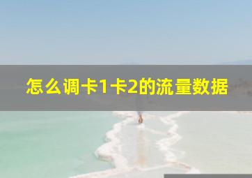 怎么调卡1卡2的流量数据