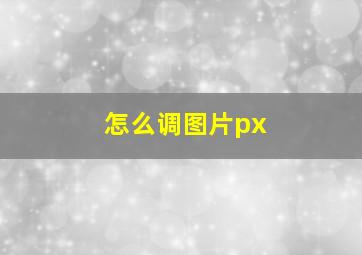 怎么调图片px