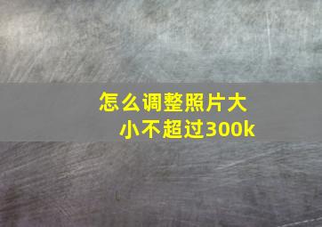 怎么调整照片大小不超过300k