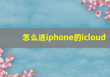 怎么进iphone的icloud