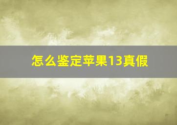 怎么鉴定苹果13真假