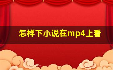 怎样下小说在mp4上看