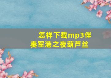 怎样下载mp3伴奏军港之夜葫芦丝