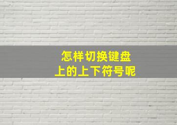 怎样切换键盘上的上下符号呢