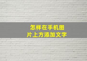 怎样在手机图片上方添加文字