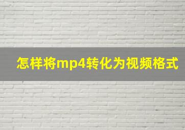 怎样将mp4转化为视频格式