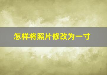 怎样将照片修改为一寸