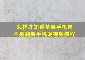 怎样才知道苹果手机是不是翻新手机呢视频教程