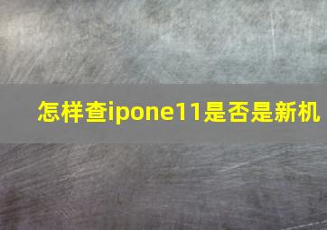 怎样查ipone11是否是新机