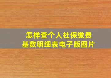 怎样查个人社保缴费基数明细表电子版图片