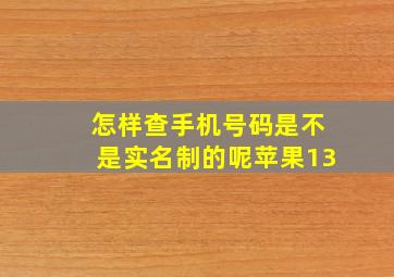 怎样查手机号码是不是实名制的呢苹果13