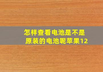 怎样查看电池是不是原装的电池呢苹果12