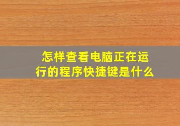 怎样查看电脑正在运行的程序快捷键是什么