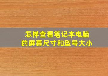 怎样查看笔记本电脑的屏幕尺寸和型号大小