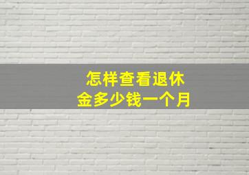 怎样查看退休金多少钱一个月