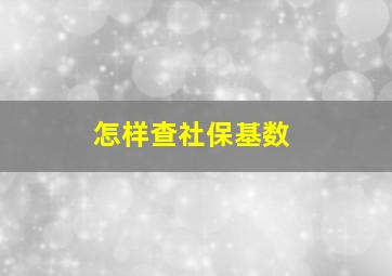 怎样查社保基数